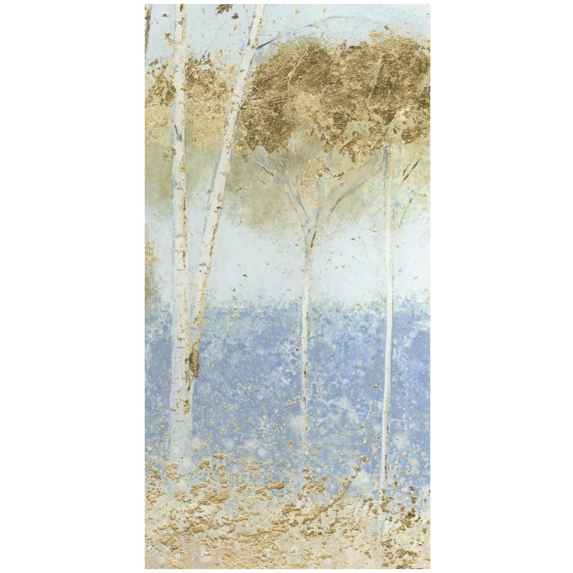 Summer Birches IV -Paper Art-26&quotx50"