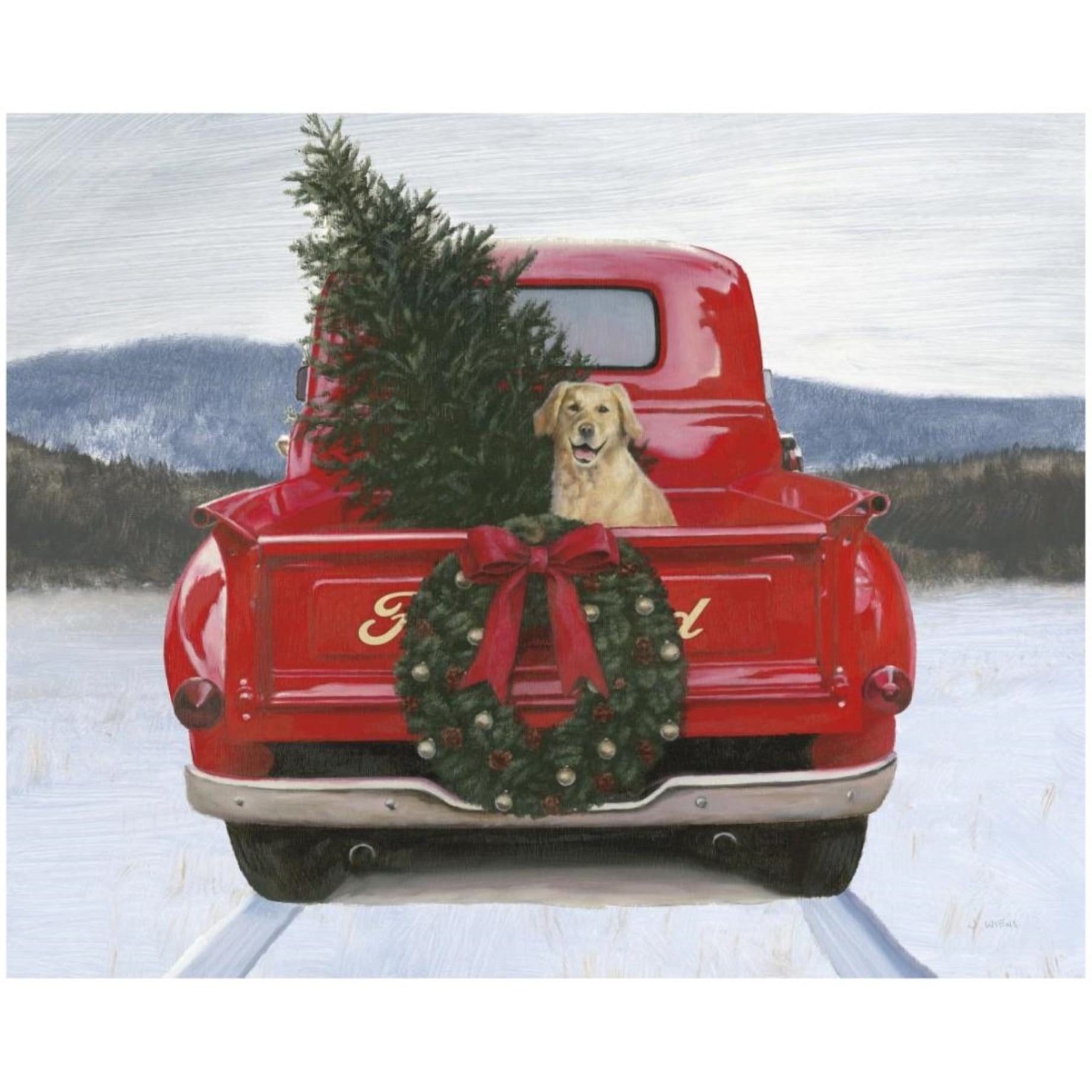 Christmas in the Heartland IV Ford -Paper Art-22&quotx18"