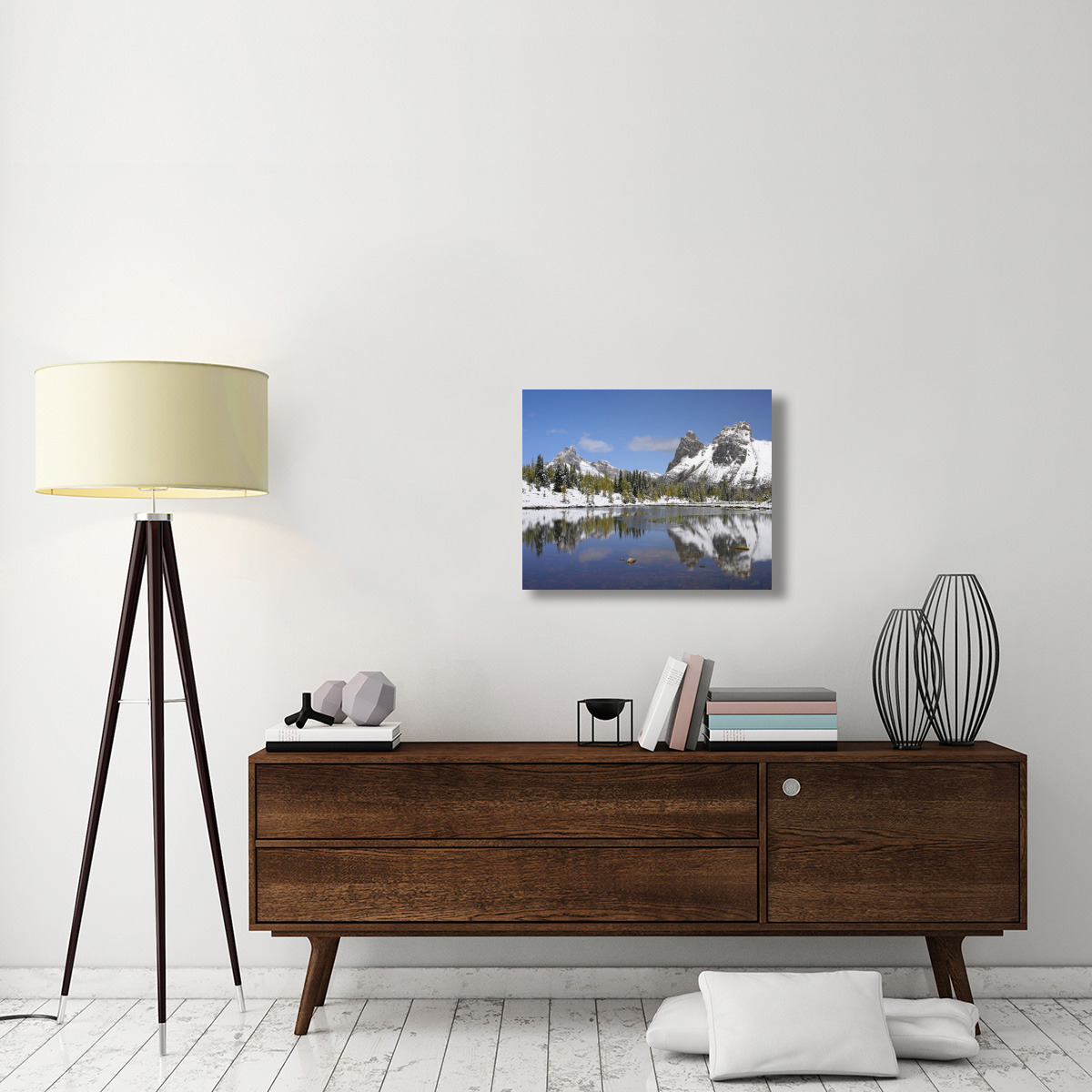 Wiwaxy Peaks and Cathedral Mountain at Lake O&quotHara, Yoho National Park, British Columbia, Canada-Canvas Art-28&quotx22"