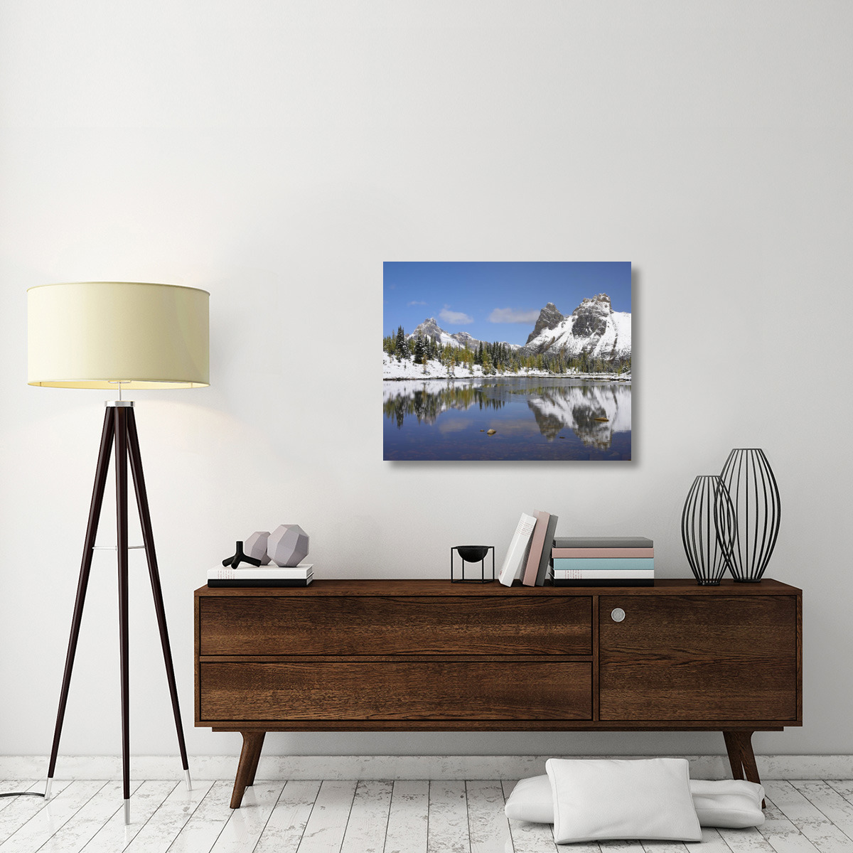 Wiwaxy Peaks and Cathedral Mountain at Lake O&quotHara, Yoho National Park, British Columbia, Canada-Canvas Art-35&quotx28"
