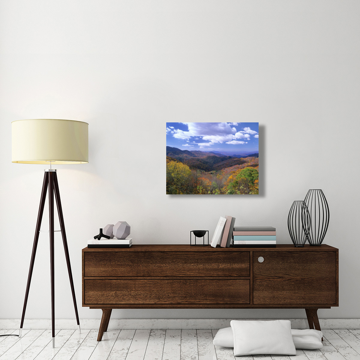 Deciduous forest in the autumn from Thunderstruck Ridge Overlook, Blue Ridge Parkway, North Carolina-Canvas Art-32&quotx24"
