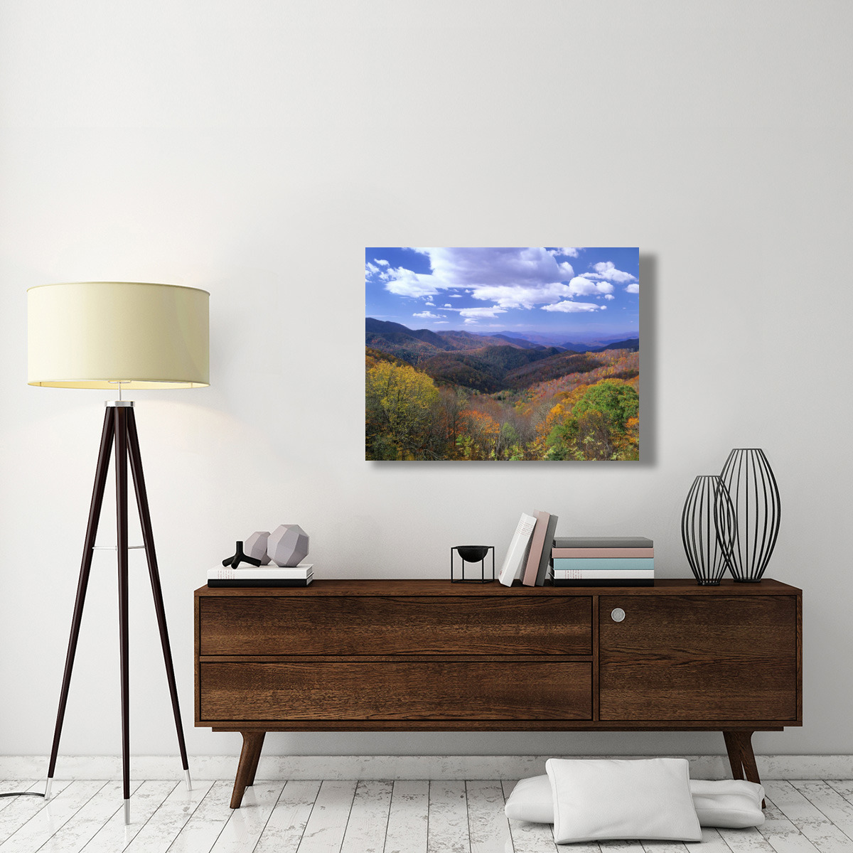 Deciduous forest in the autumn from Thunderstruck Ridge Overlook, Blue Ridge Parkway, North Carolina-Canvas Art-40&quotx30"