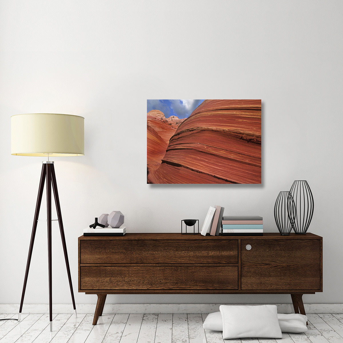 Detail of The Wave, a Navajo sandstone formation in Paria Canyon-Vermilion Cliffs Wilderness, Arizona-Canvas Art-40&quotx30"
