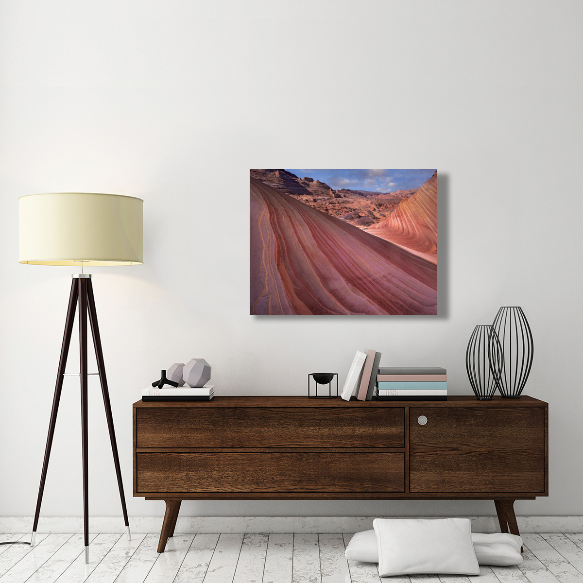 Detail of The Wave, a Navajo sandstone formation in Paria Canyon-Vermilion Cliffs Wilderness, Arizona-Canvas Art-40&quotx30"