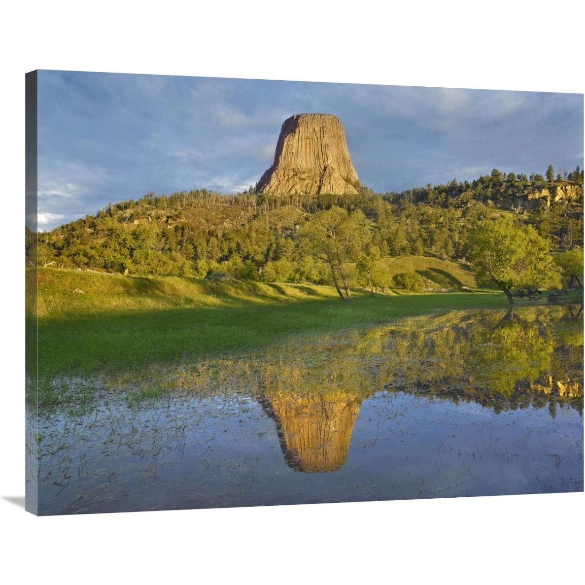 Devil&quots Tower National Monument showing famous basalt tower, sacred site for Native Americans, Wyoming-Canvas Art-40&quotx30"