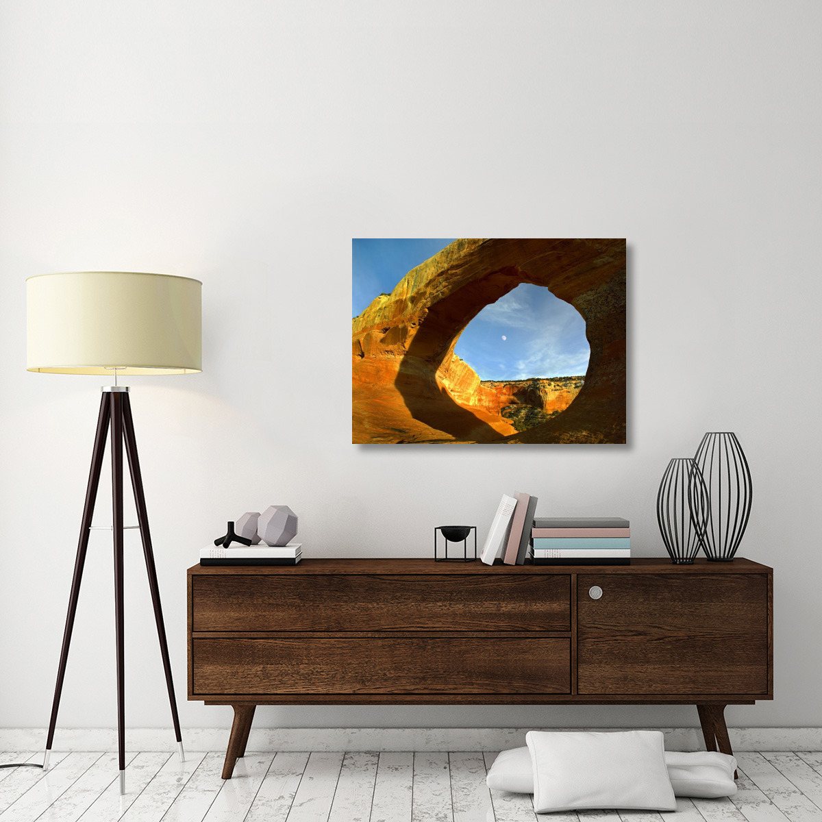Wilson Arch with a span of 91 feet and height of 46 feet, made of entrada sandstone, Utah-Canvas Art-40&quotx30"