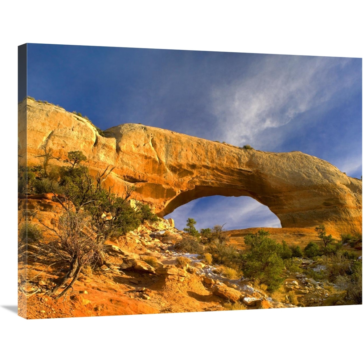 Wilson Arch with a span of 91 feet and height of 46 feet, made of entrada sandstone, Utah-Canvas Art-35&quotx28"