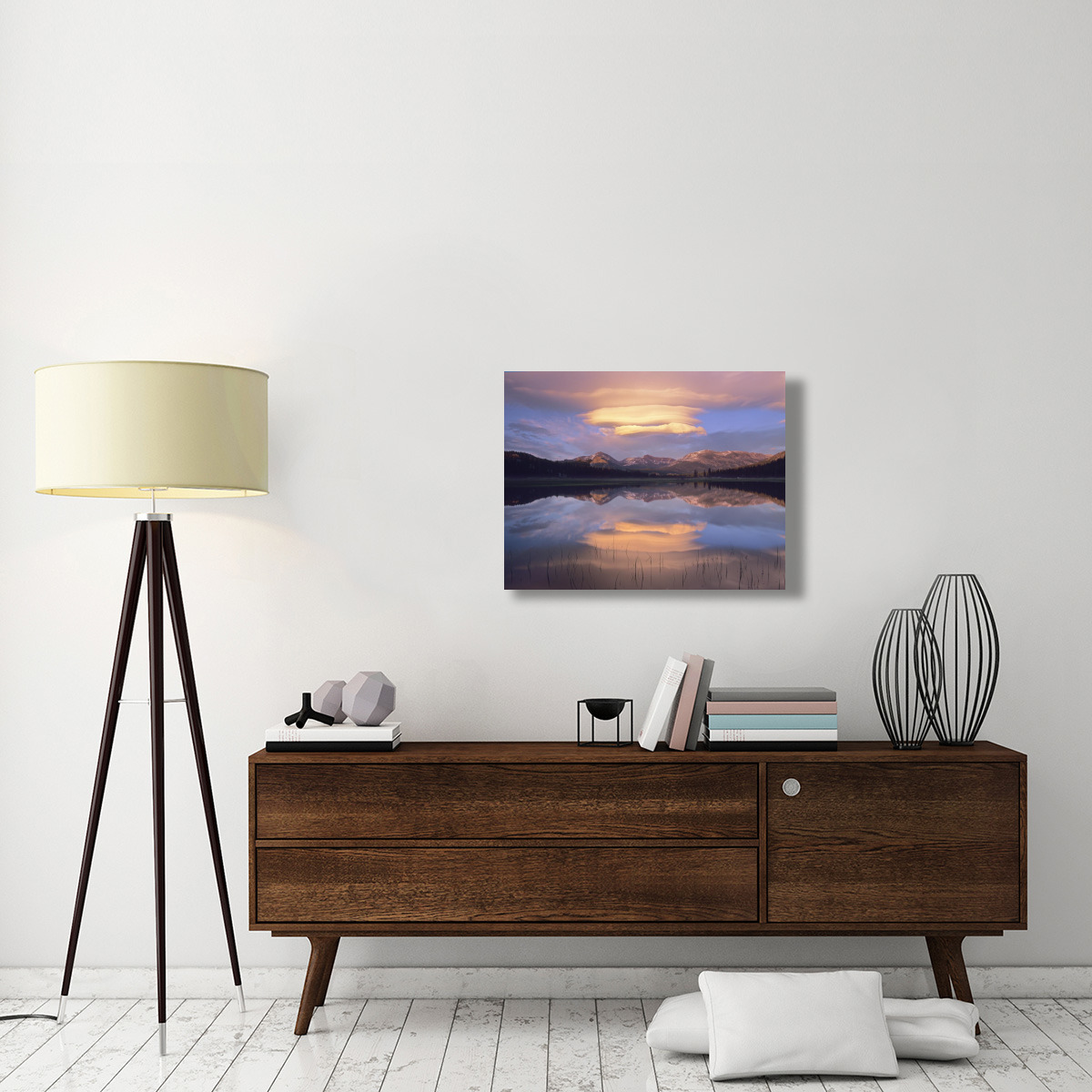 Lenticular clouds over Mount Dana, Mount Gibbs, and Mammoth Peak at Tuolumne Meadows, Yosemite National Park, California-Canvas Art-32&quotx24"