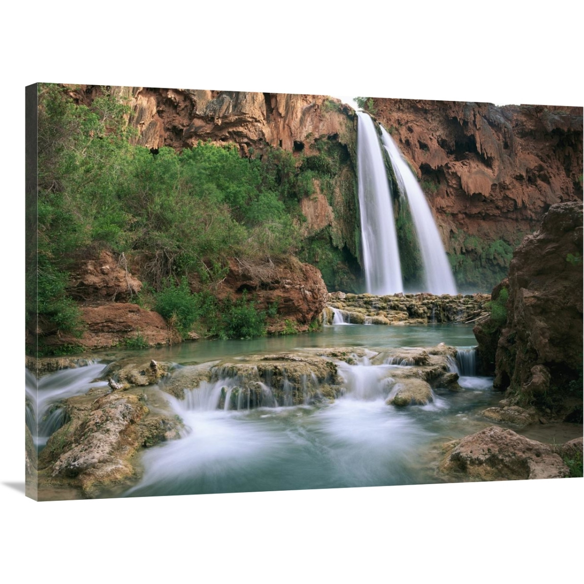 Havasu Creek, lined with Cottonwood trees, Havasu Falls, Grand Canyon, Arizona-Canvas Art-40&quotx30"