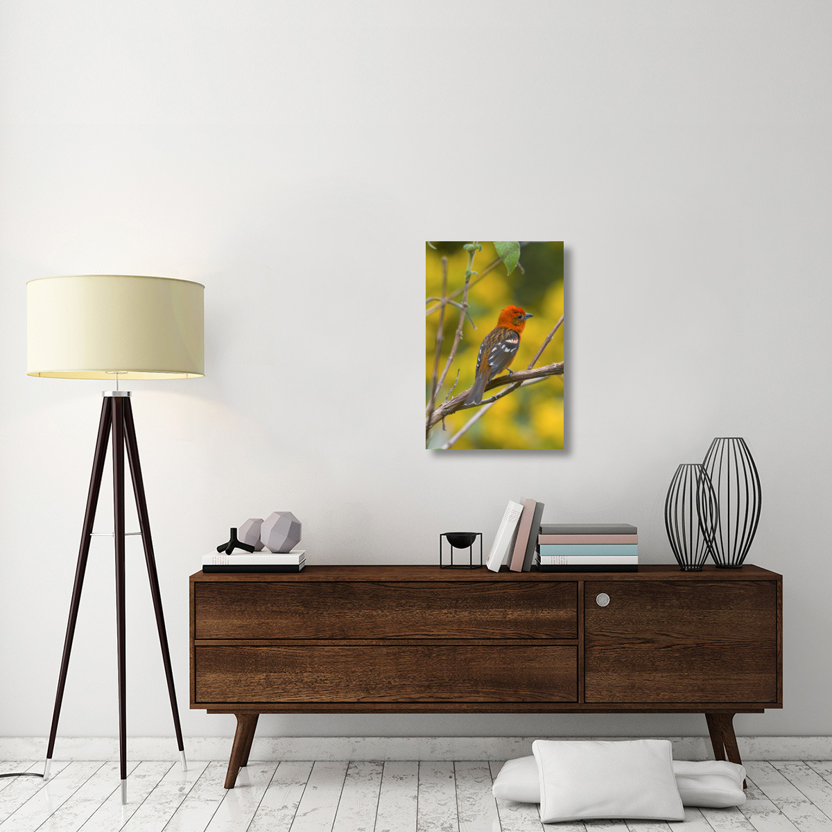 Flame-colored Tanager male, Costa Rica-Canvas Art-20&quotx30"