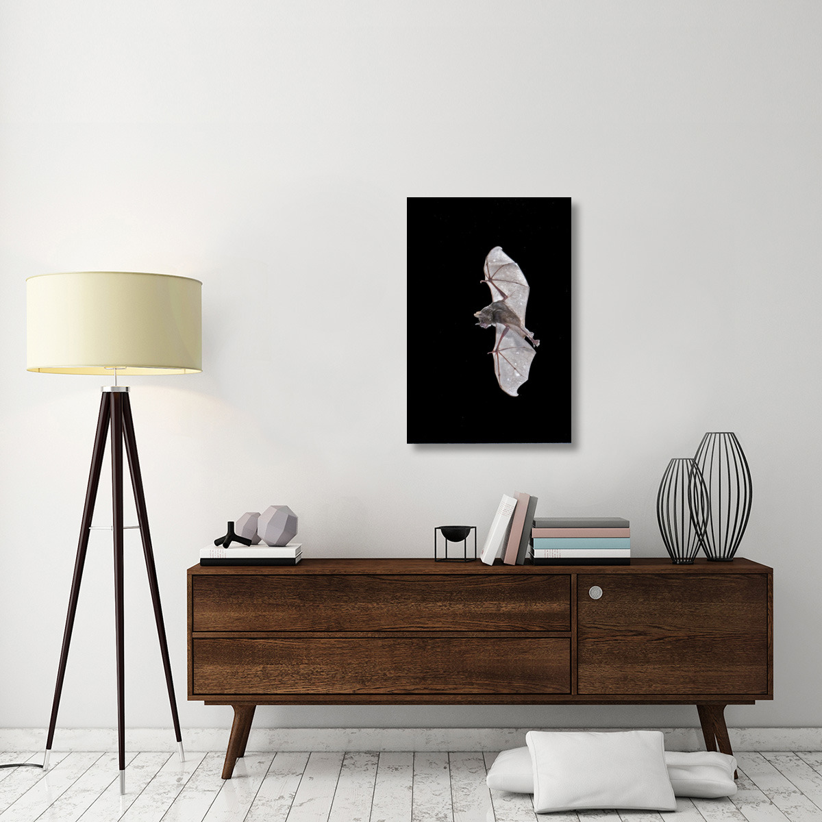Seba&quots Short-tailed Bat flying, Michigan-Canvas Art-24&quotx36"