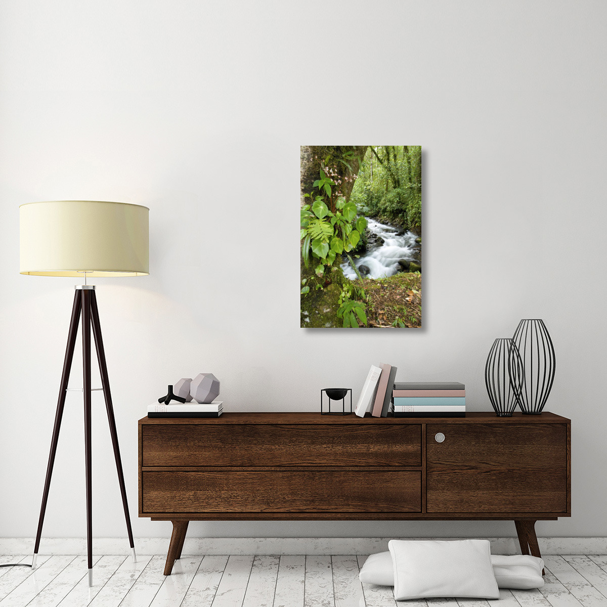 Creek flowing through rainforest, Costa Rica-Canvas Art-24&quotx36"