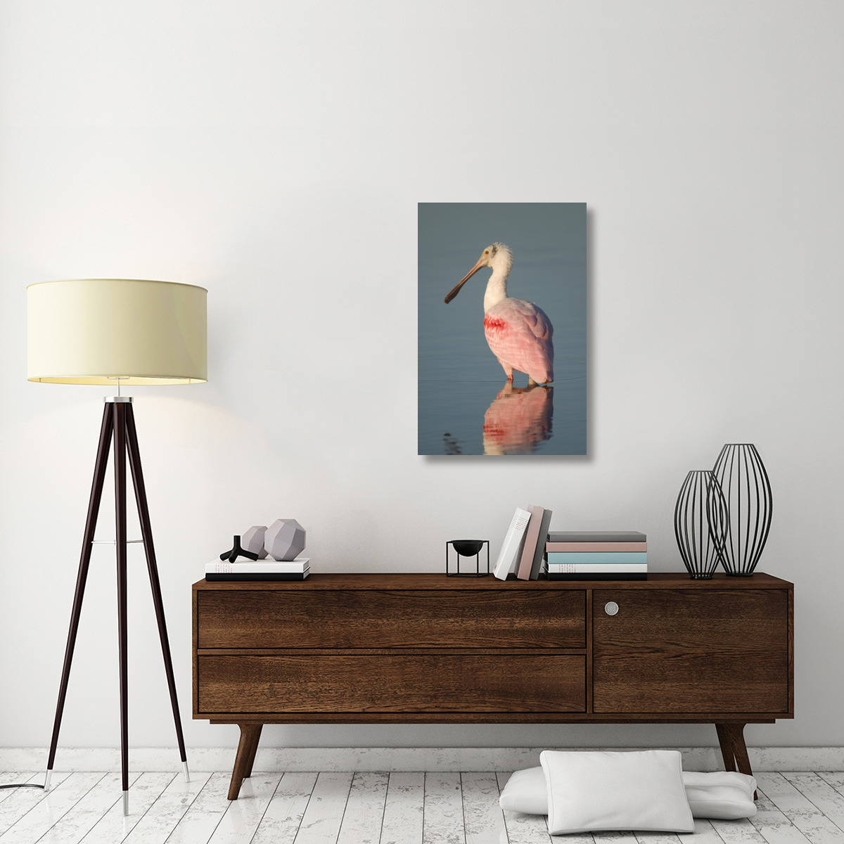 Roseate Spoonbill, Fort Myers Beach, Florida-Canvas Art-24&quotx36"