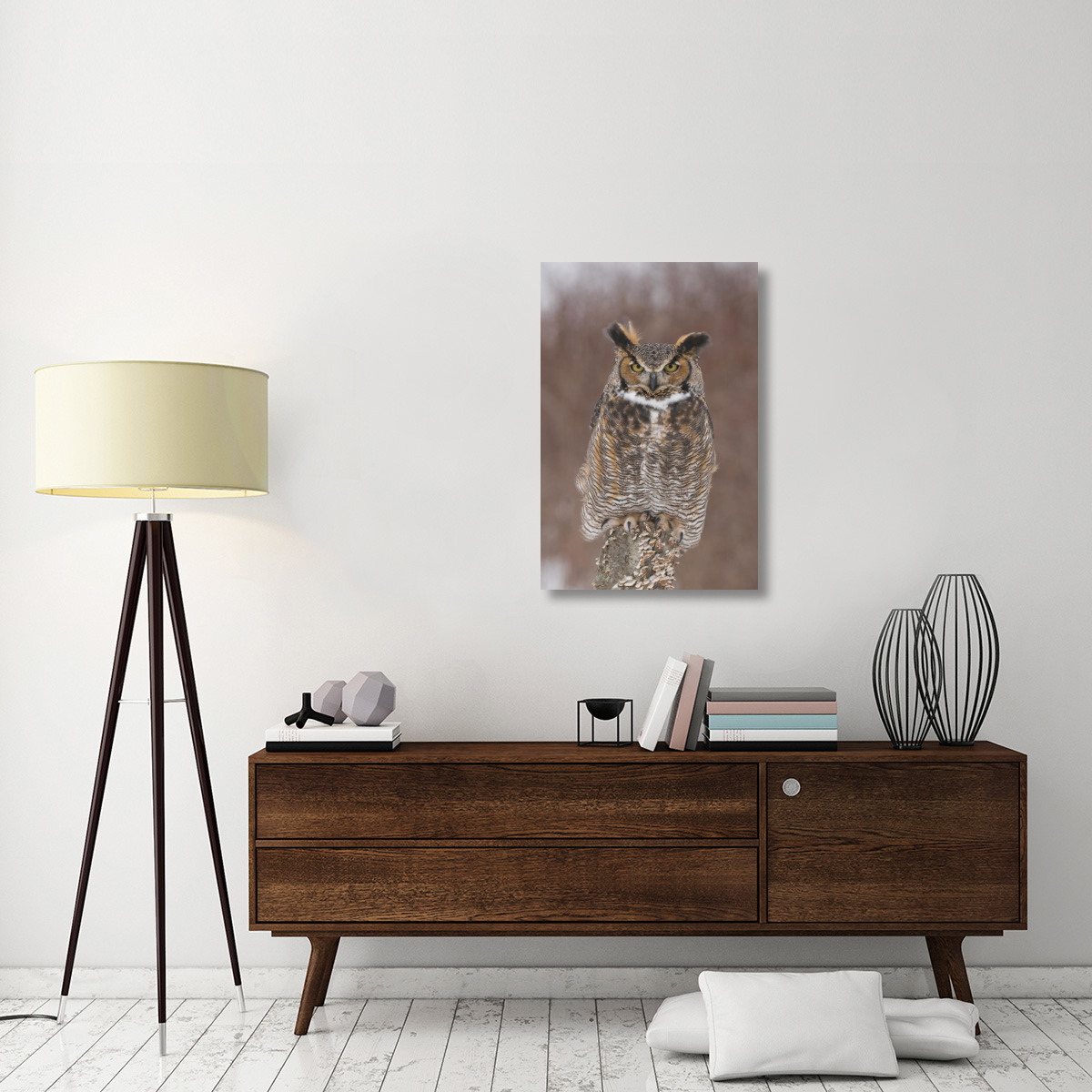 Great Horned Owl, Howell Nature Center, Michigan-Canvas Art-24&quotx36"