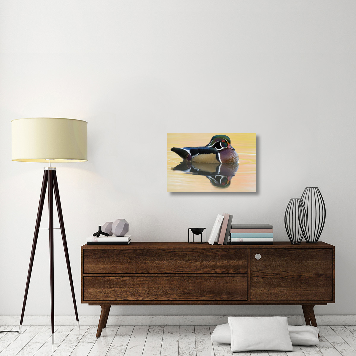 Wood Duck male in breeding plumage, Lapeer State Game Area, Michigan-Canvas Art-30&quotx20"