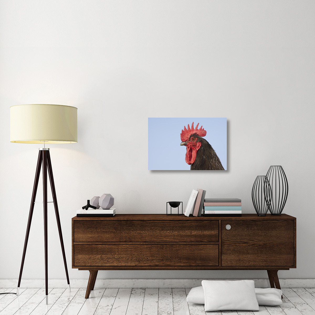 Domestic Chicken - Close-up of cockerel head-Canvas Art-30&quotx20"