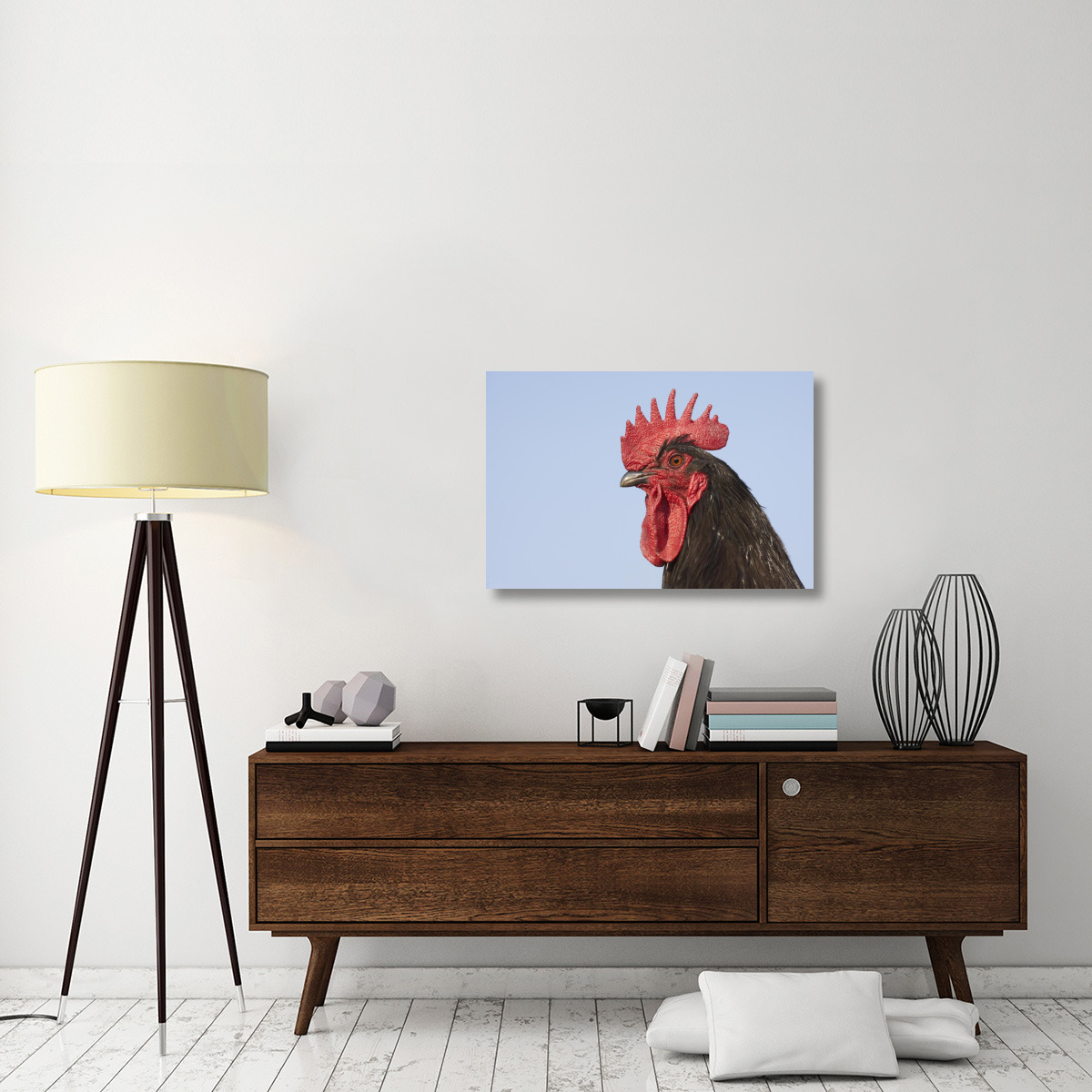 Domestic Chicken - Close-up of cockerel head-Canvas Art-36&quotx24"