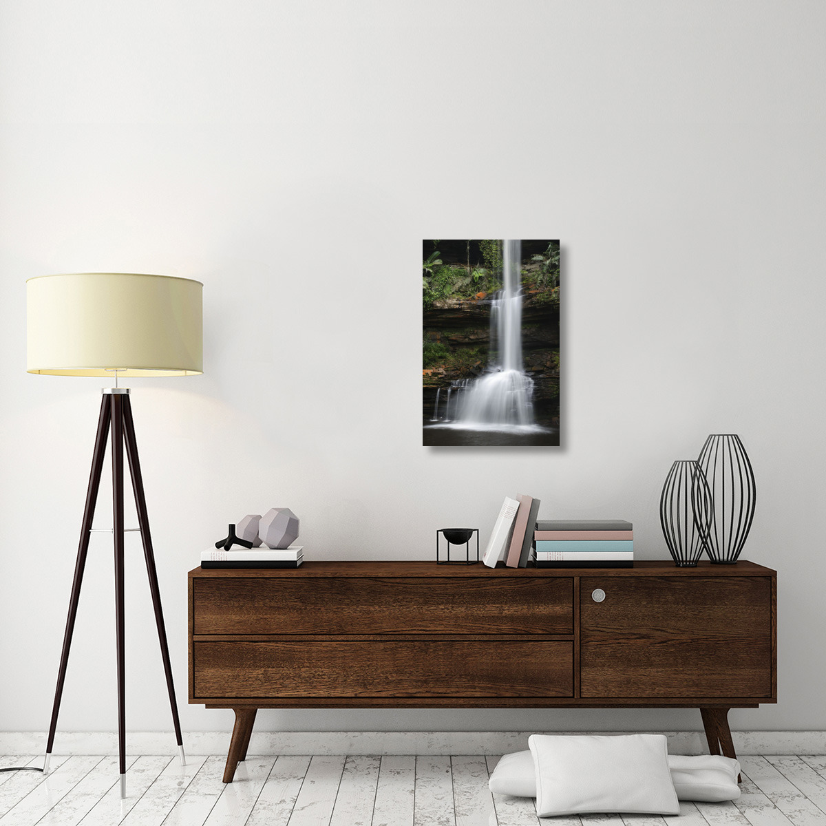 Sandstone gorge and Takob Akob Falls, Maliau Basin, Sabah, Borneo, Malaysia-Canvas Art-20&quotx30"