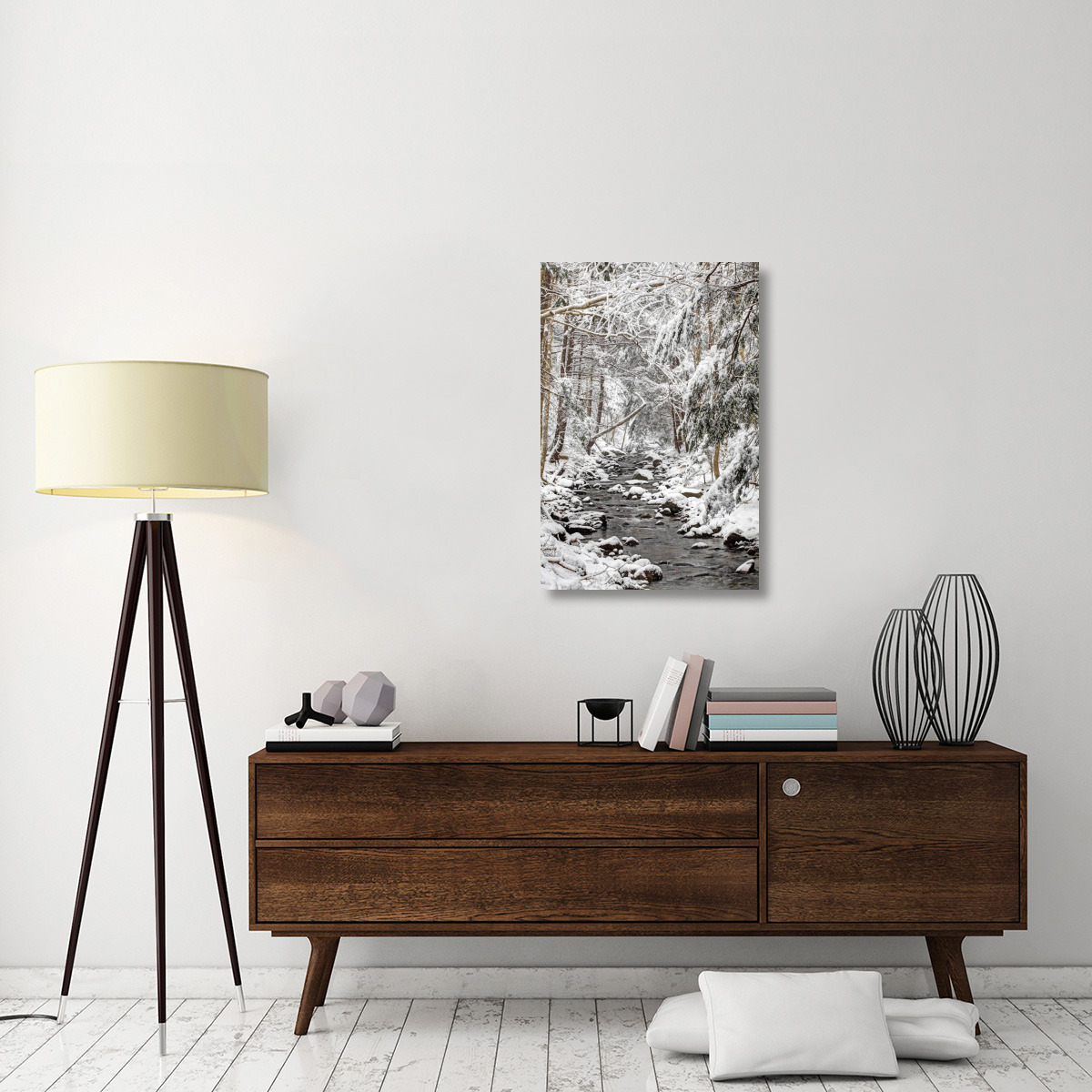 Stream in winter, Nova Scotia, Canada-Canvas Art-24&quotx36"