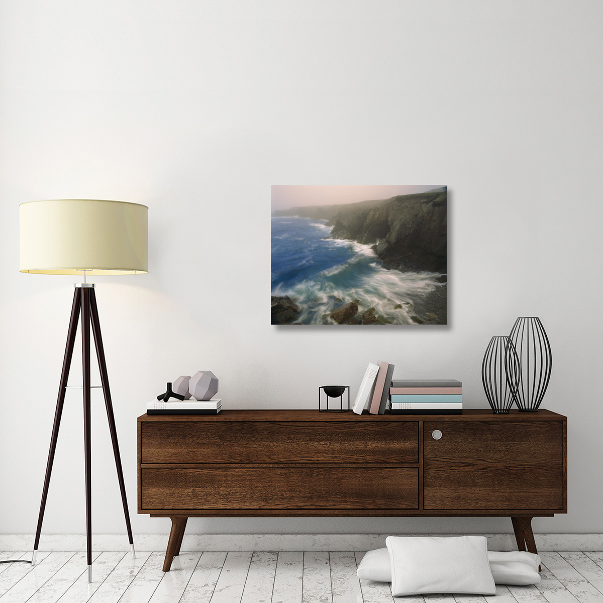 Coastline in fog, Cape Breton Island, Nova Scotia, Canada-Canvas Art-35&quotx28"