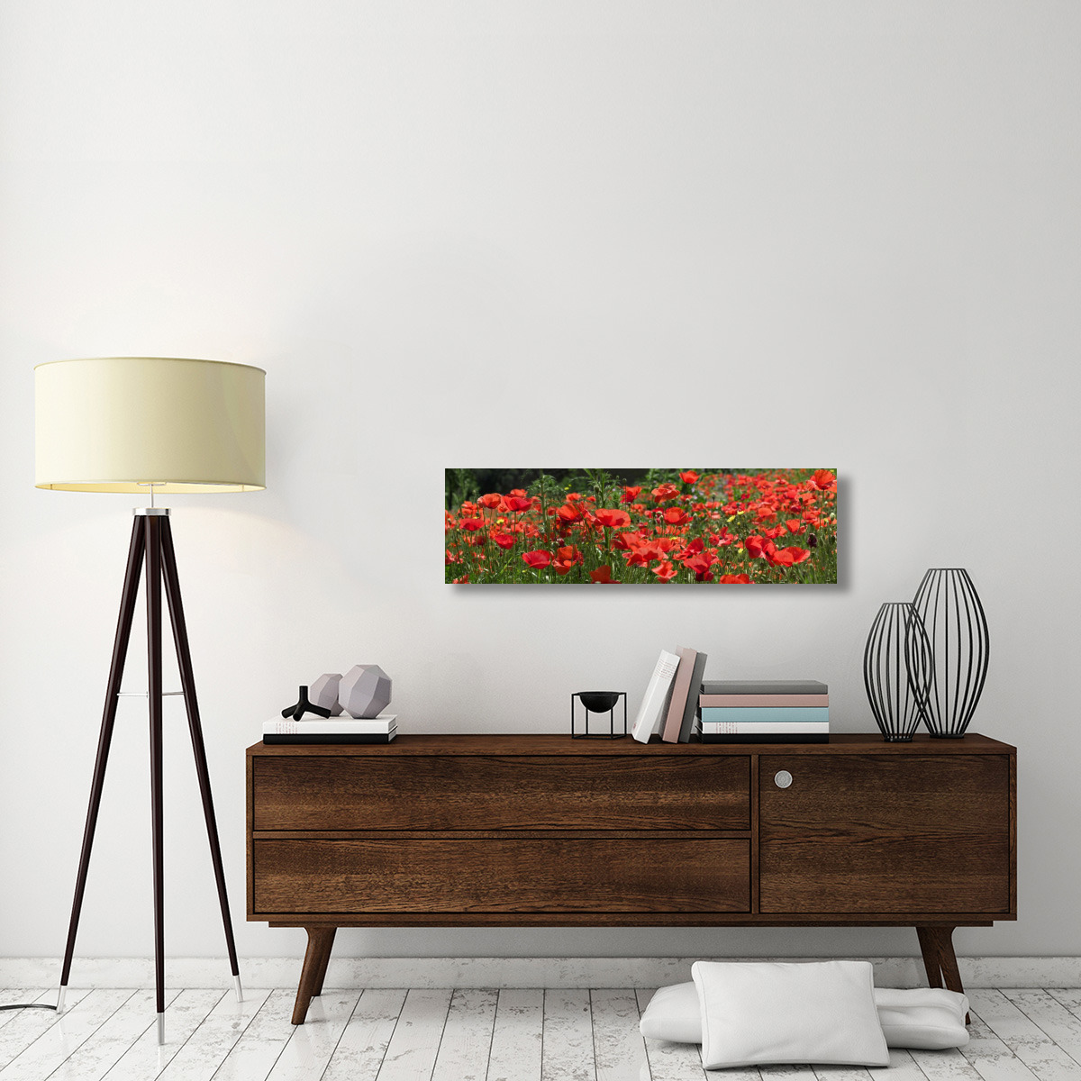 Red Poppy field, Europe-Canvas Art-44&quotx12.76"