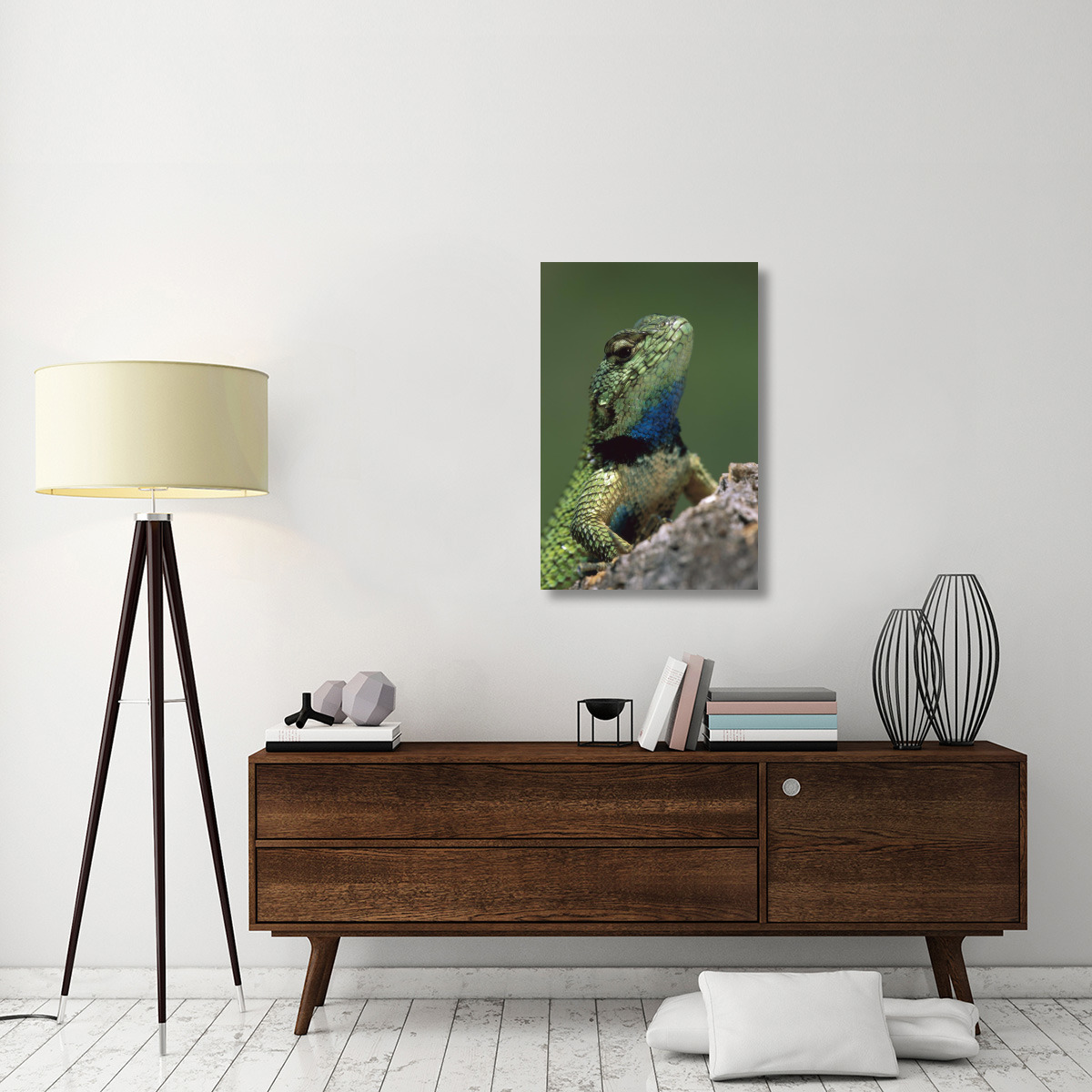 Green Spiny Lizard male, Costa Rica-Canvas Art-24&quotx36"
