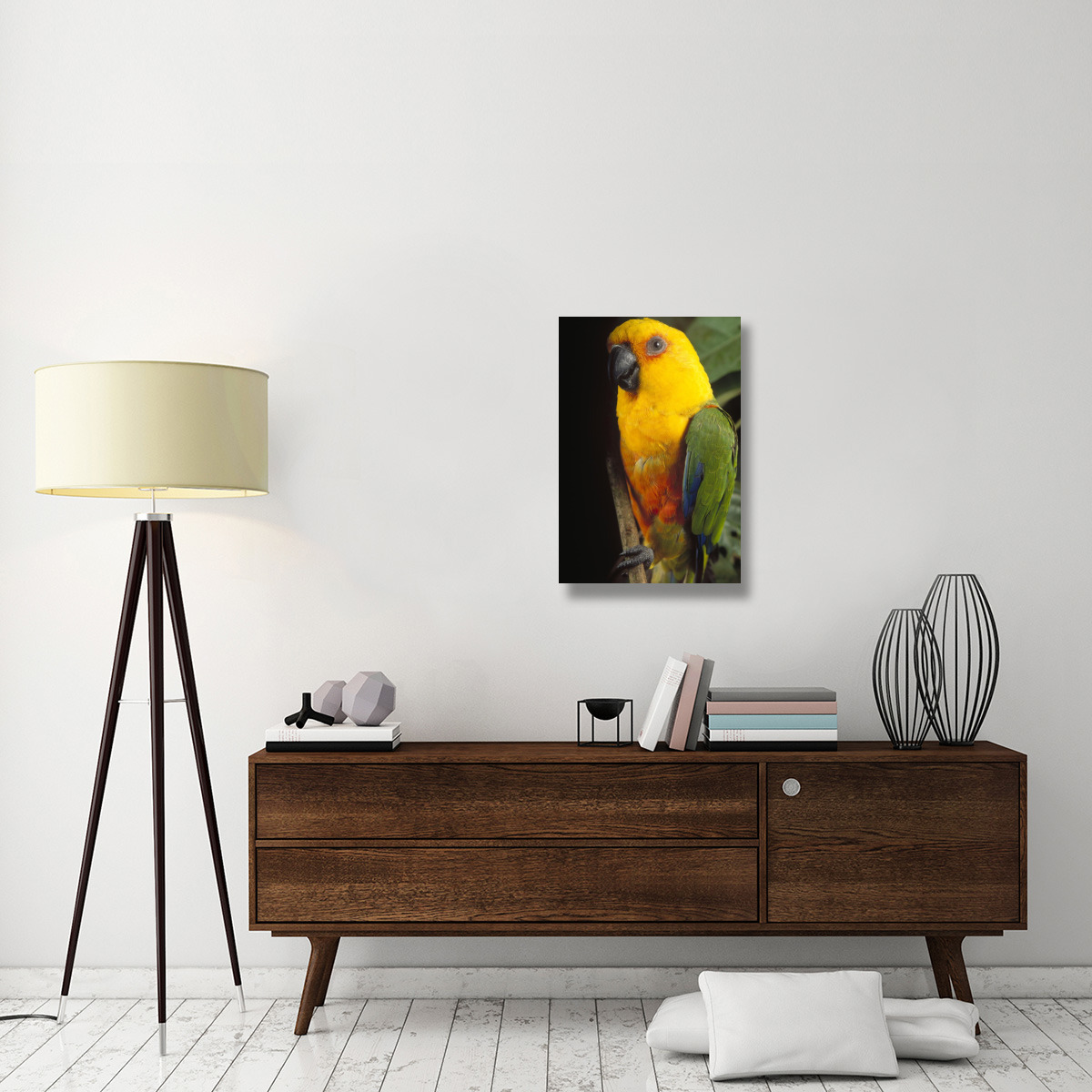 Yellow-faced Parrot portrait, threatened, southern Brazil-Canvas Art-20&quotx30"