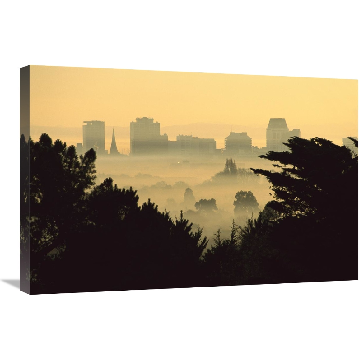 Winter Smog over Christchirch, New Zealand-Canvas Art-30&quotx20"