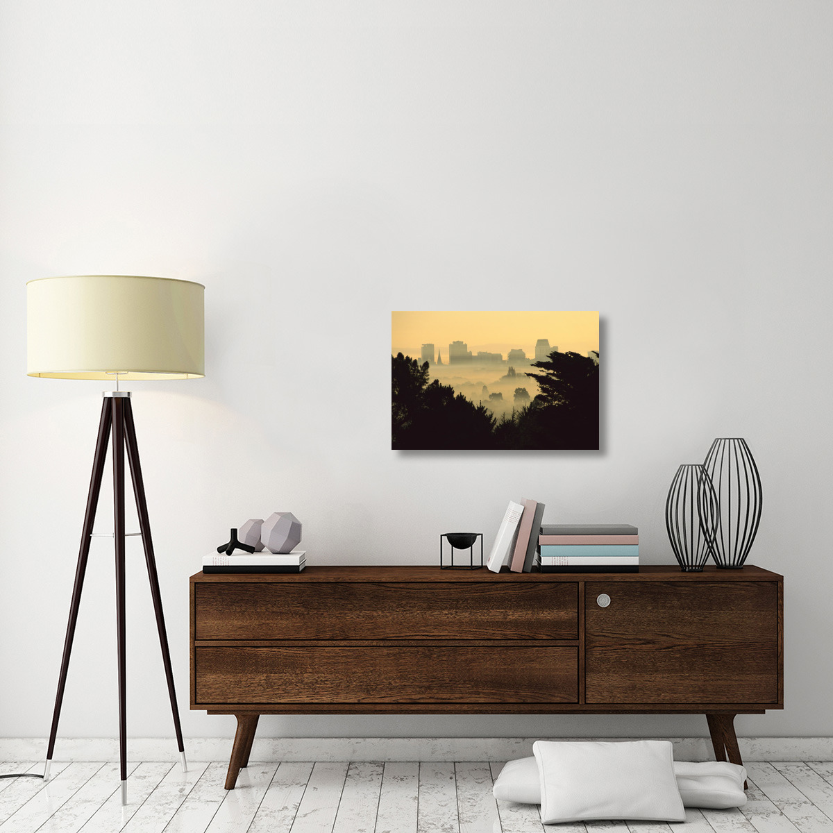 Winter Smog over Christchirch, New Zealand-Canvas Art-30&quotx20"