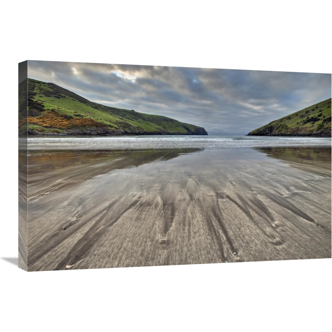 Sand patterns at dawn, Otanerito Beach, New Zealand-Canvas Art-30&quotx20"