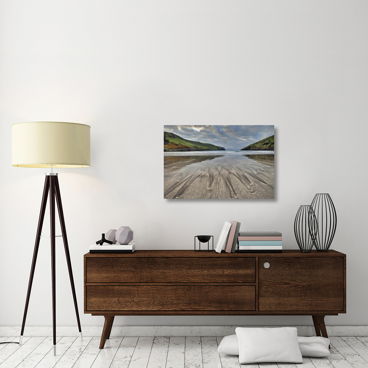 Sand patterns at dawn, Otanerito Beach, New Zealand-Canvas Art-36&quotx24"