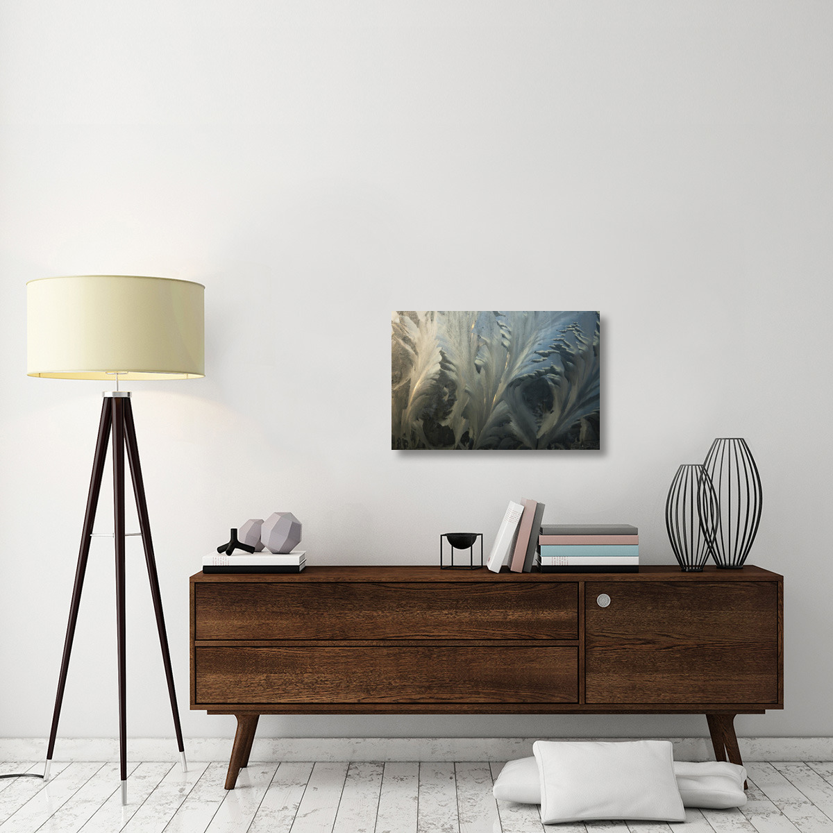 Frost crystal patterns on glass, Ross Sea, Antarctica-Canvas Art-30&quotx20"