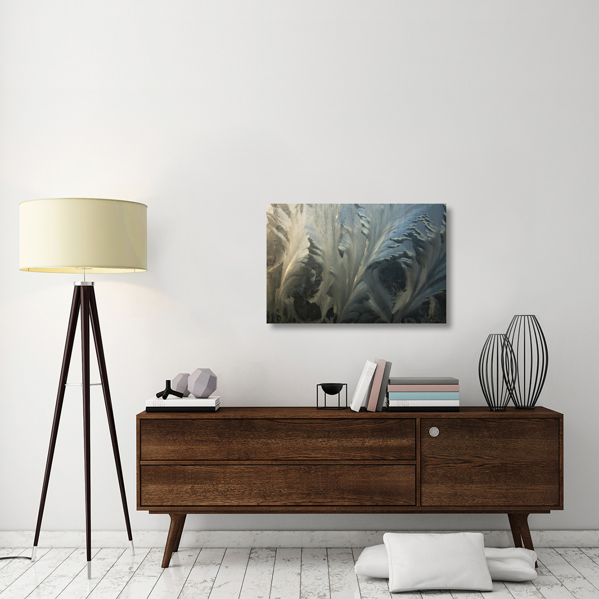 Frost crystal patterns on glass, Ross Sea, Antarctica-Canvas Art-36&quotx24"