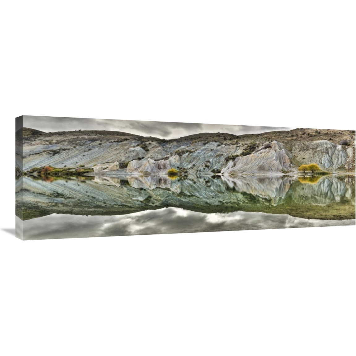 Reflection on Blue Lake, St Bathans, Central Otago, New Zealand-Canvas Art-40&quotx14.4"