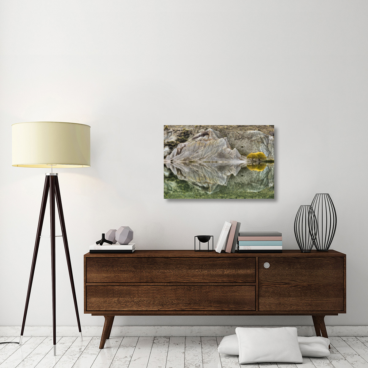 Reflection on Blue Lake, St Bathans, Central Otago, New Zealand-Canvas Art-36&quotx24"