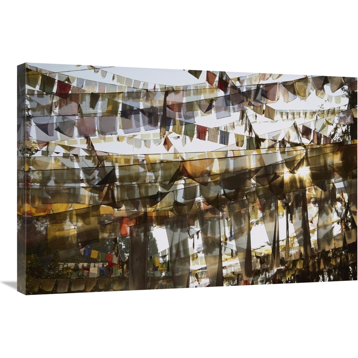 Prayer flags at dawn, Ganesh Top, Gangtok, Sikkim Himalaya, India-Canvas Art-36&quotx24"