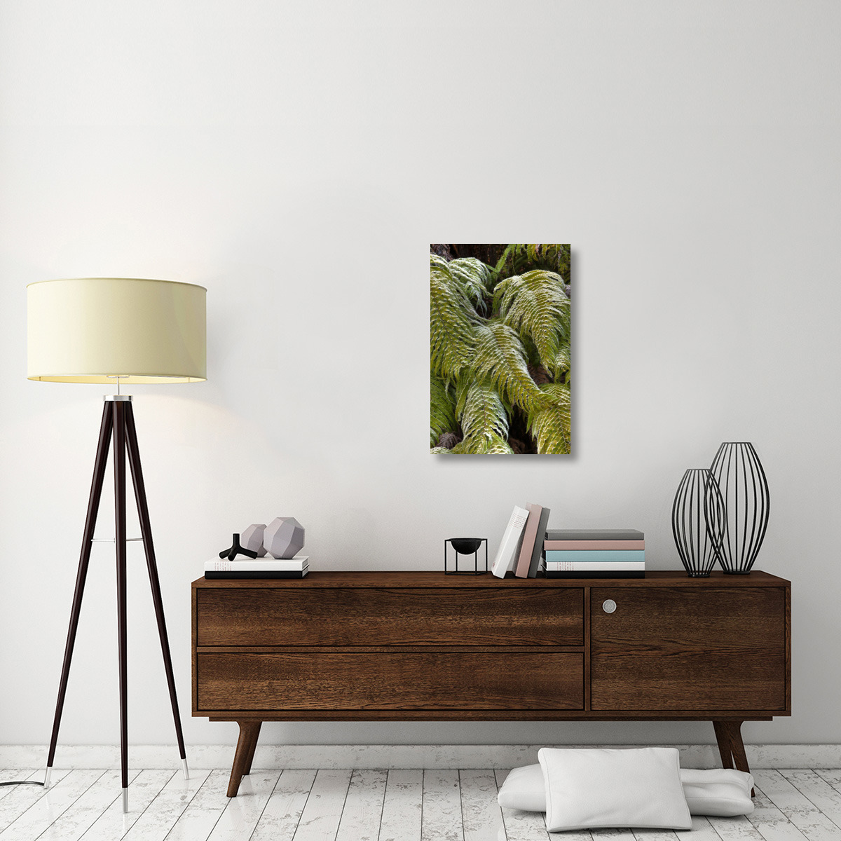 Kiokio covered in frost, Okarito, Westland National Park, west coast, New Zealand-Canvas Art-20&quotx30"