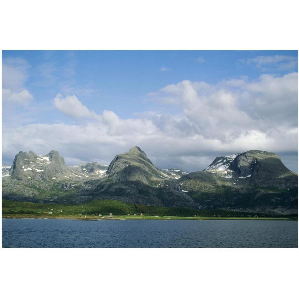 Small farming community along fjord, Seven Sisters range, Norway-Paper Art-38&quotx26"