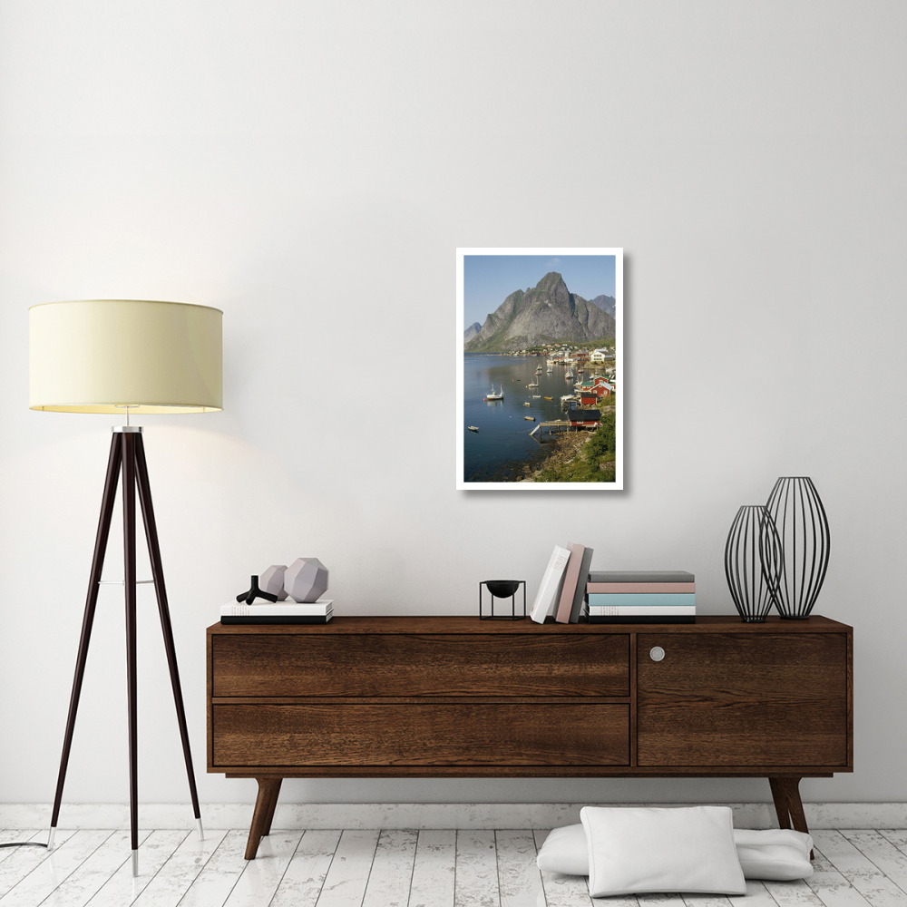 Norwegian fjord and  traditional fishing village, Lofoten Island, Norway-Paper Art-22&quotx32"