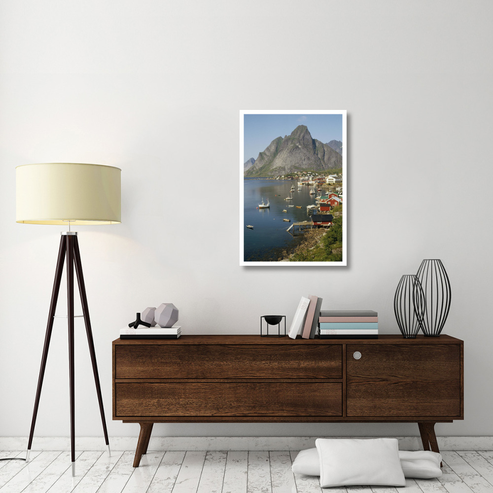 Norwegian fjord and  traditional fishing village, Lofoten Island, Norway-Paper Art-26&quotx38"