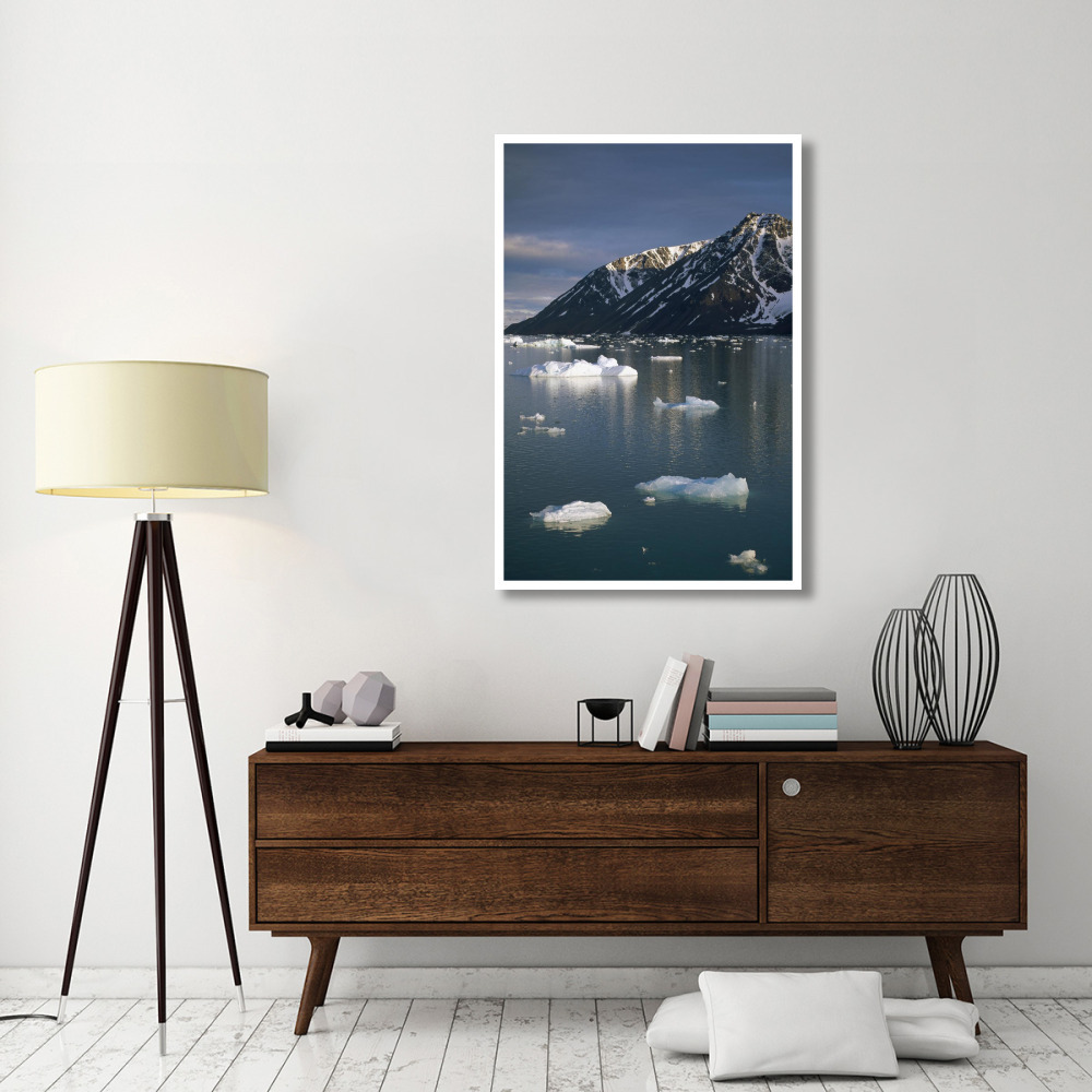 Ice floes in evening light, Spitsbergen Island, Svalbard, Norway-Paper Art-34&quotx50"