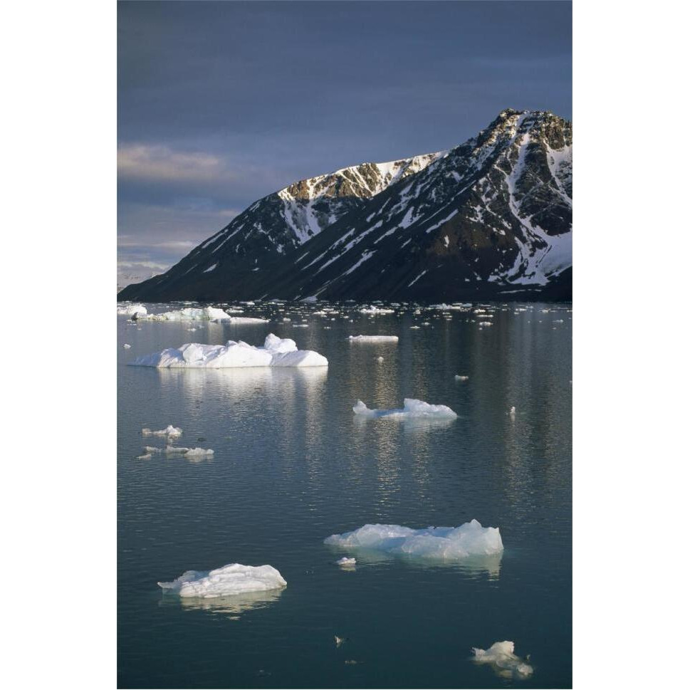 Ice floes in evening light, Spitsbergen Island, Svalbard, Norway-Paper Art-42&quotx62"
