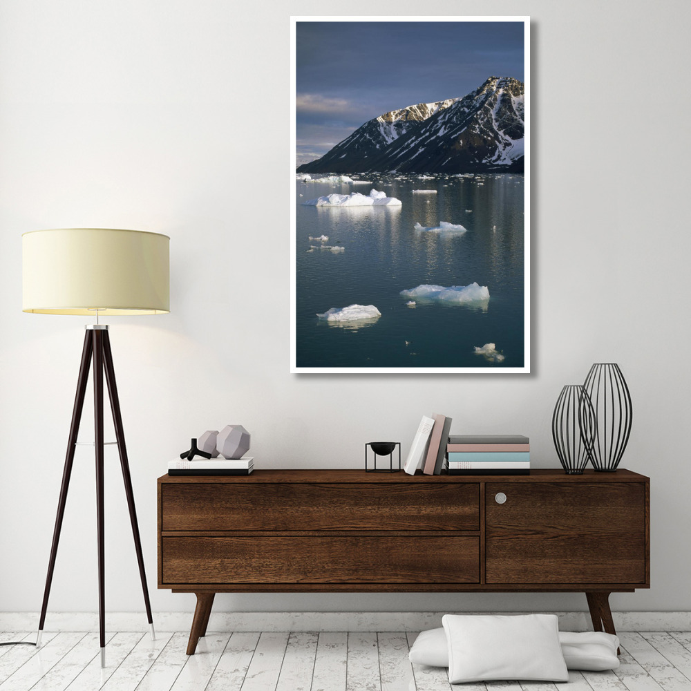 Ice floes in evening light, Spitsbergen Island, Svalbard, Norway-Paper Art-42&quotx62"