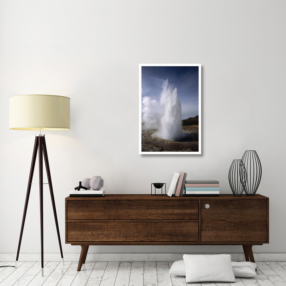 Steam spews from erupting geysers, Iceland-Paper Art-26&quotx38"