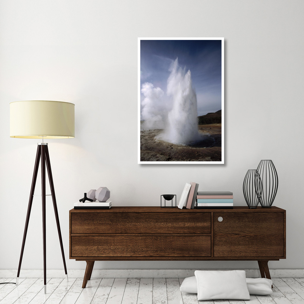 Steam spews from erupting geysers, Iceland-Paper Art-34&quotx50"