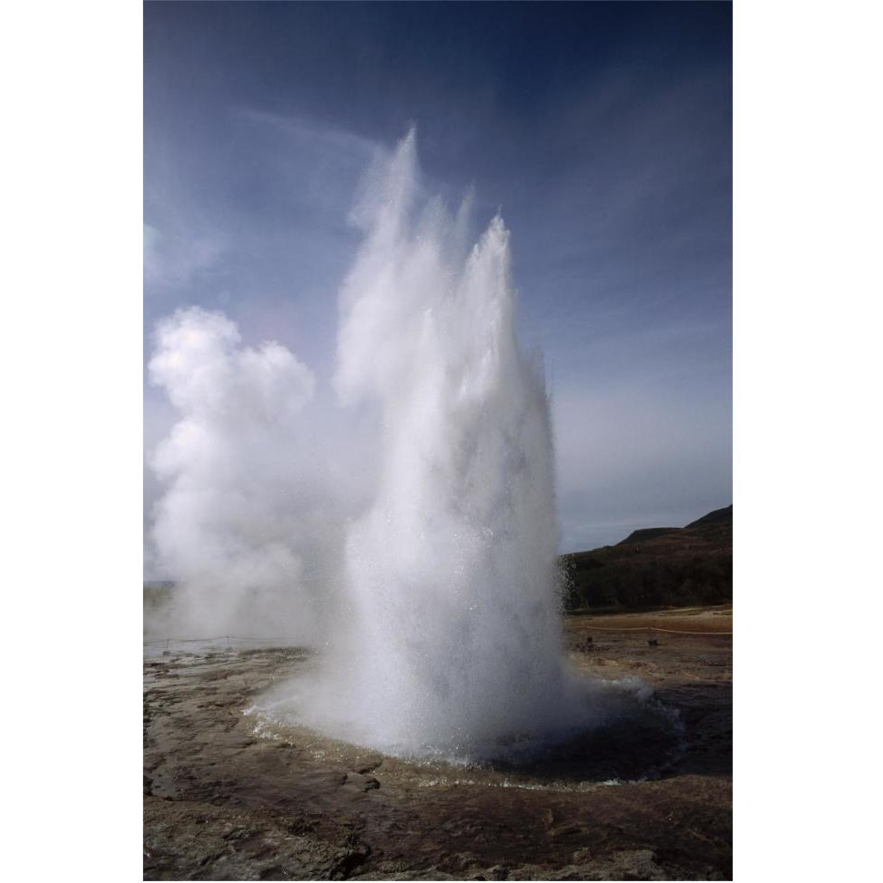 Steam spews from erupting geysers, Iceland-Paper Art-42&quotx62"