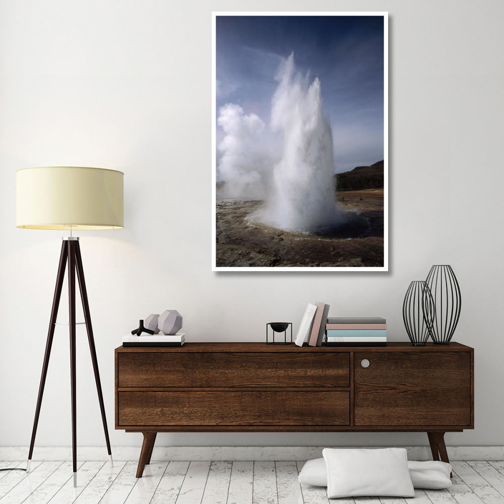 Steam spews from erupting geysers, Iceland-Paper Art-42&quotx62"