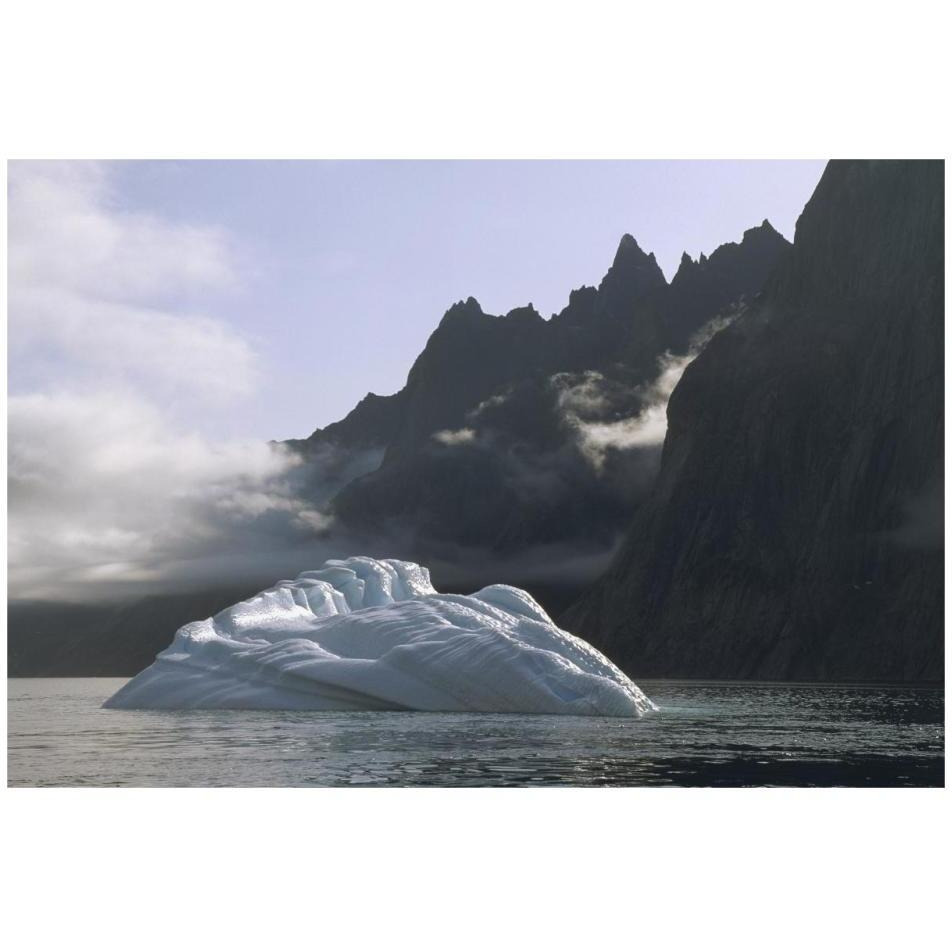 Ice floe in southern Greenland Fjord, late summer, Greenland-Paper Art-32&quotx22"