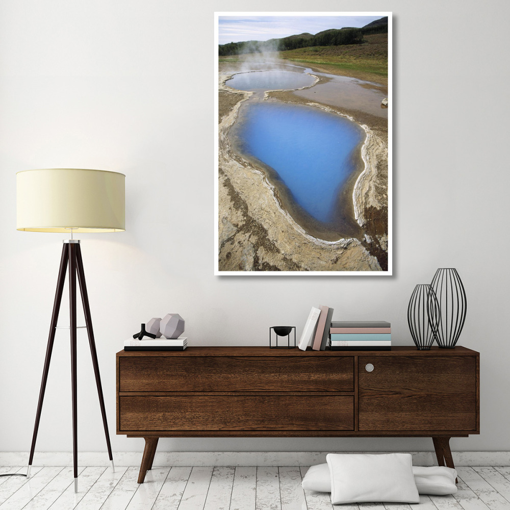 Steaming mineral hot springs, Geyser Thermal Field, Iceland-Paper Art-42&quotx62"