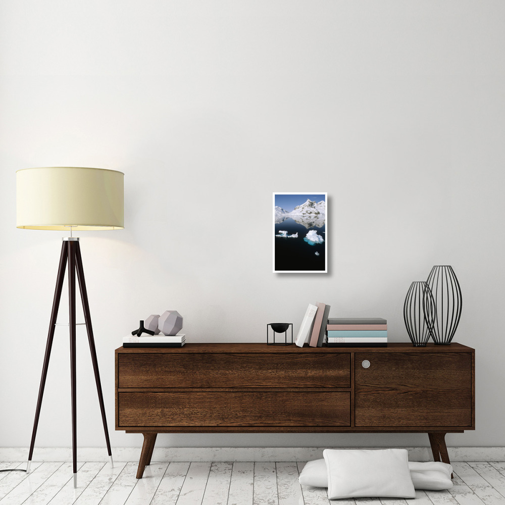 Ice floe and mountains, Paradise Bay, Antarctic Peninsula, Antarctica-Paper Art-14&quotx20"